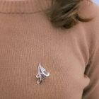 Image 4 of Silver letter brooch; letter A