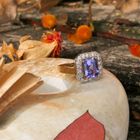 Image 2 of 9 carat ring with tanzanite and diamond | 0.27 ct.