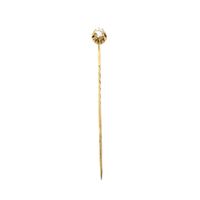 Gold lapel pin, tie pin with rose-cut diamond | 0.14 ct.
