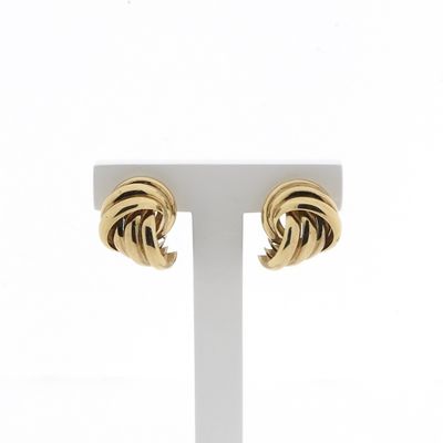 Image 1 of Gold semicircular stud earrings