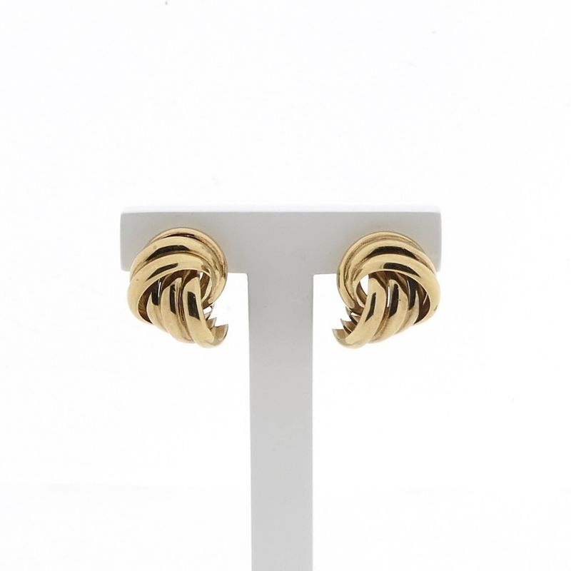 Image 1 of Gold semicircular stud earrings