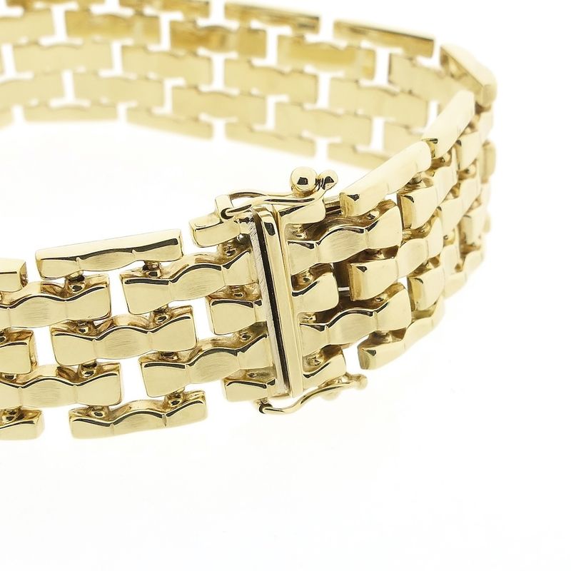 Image 3 of Gold wide tank link bracelet