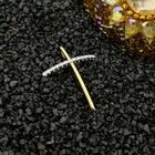 Image 2 of Two-tone gold pendant of a cross with diamonds; 0.13 ct.