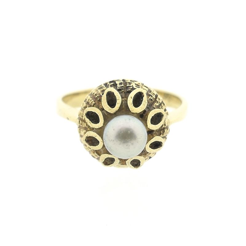 Image 2 of Vintage gold ring with Tahitian pearl