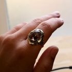Image 7 of Gold Ring with Moss Agate; 14 Karat; Size 20.5
