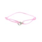 Image 1 of Forever Knots® Handmade Pink Satin Bracelet with Silver Chain