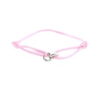 Forever Knots® Handmade Pink Satin Bracelet with Silver Chain