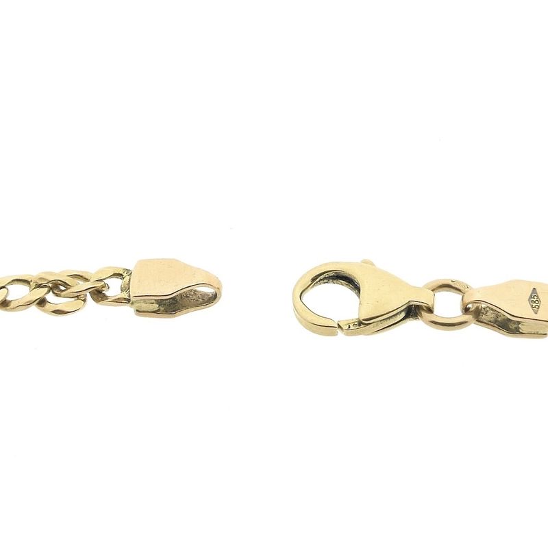 Image 6 of Gold closed Figaro link bracelet | 20 cm