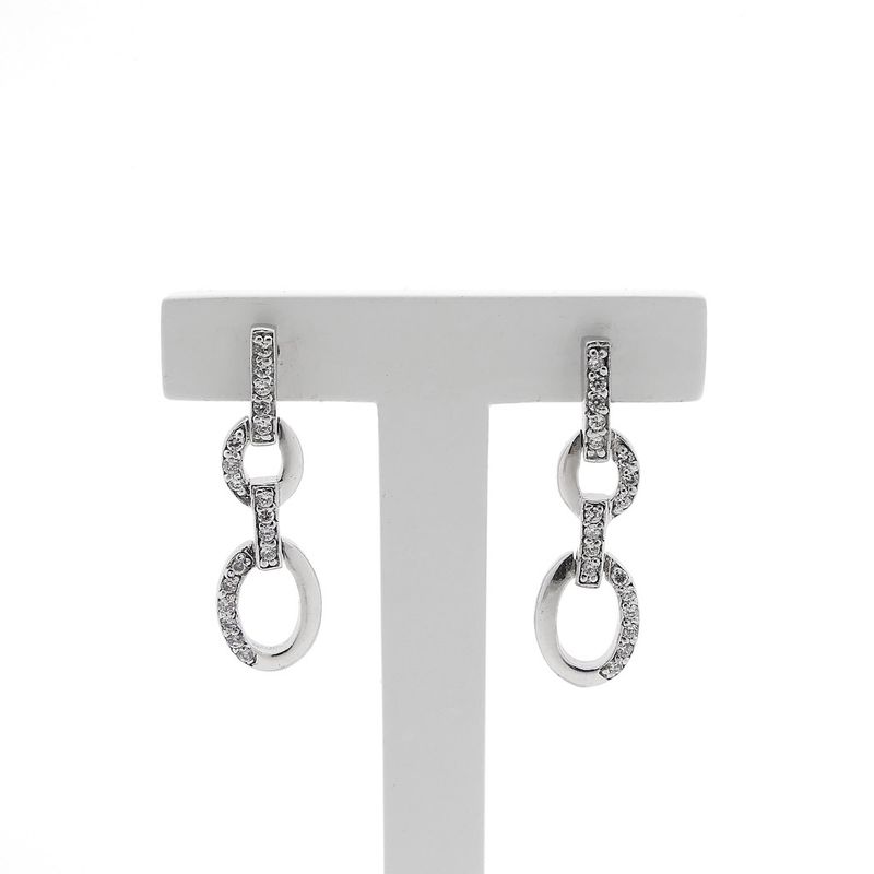 Image 1 of Silver earrings with zirconia