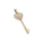 Image 4 of Gold pendant of a key heart with zirconia