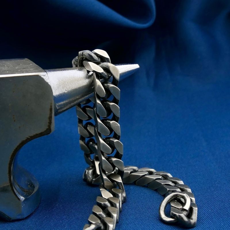 Image 1 of Silver gourmet link bracelet