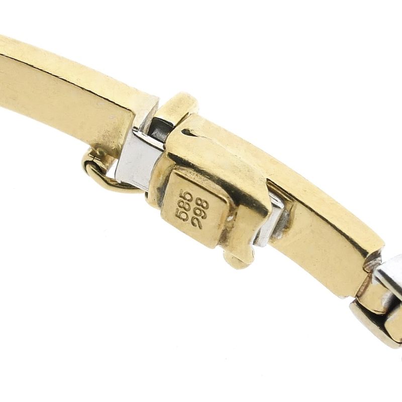 Image 4 of Two-tone gold bar link bracelet | 18.5 cm