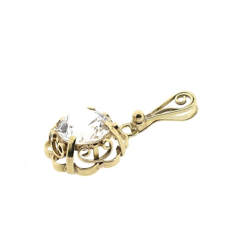 Image 3 of Gold pendant with Aquamarine