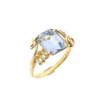 Image 1 of Gold ring with aquamarine