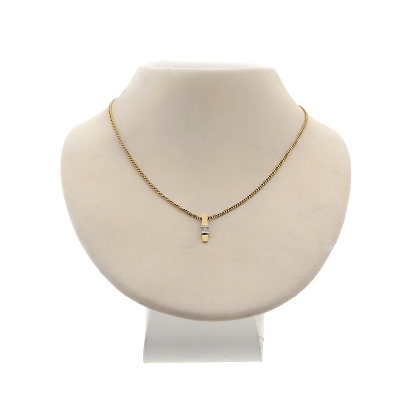 Image 3 of Two-tone gold pendant with zirconia