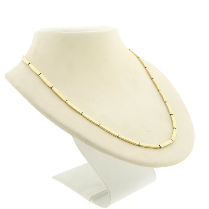 Image 2 of Gold bar link necklace; 46.5 cm