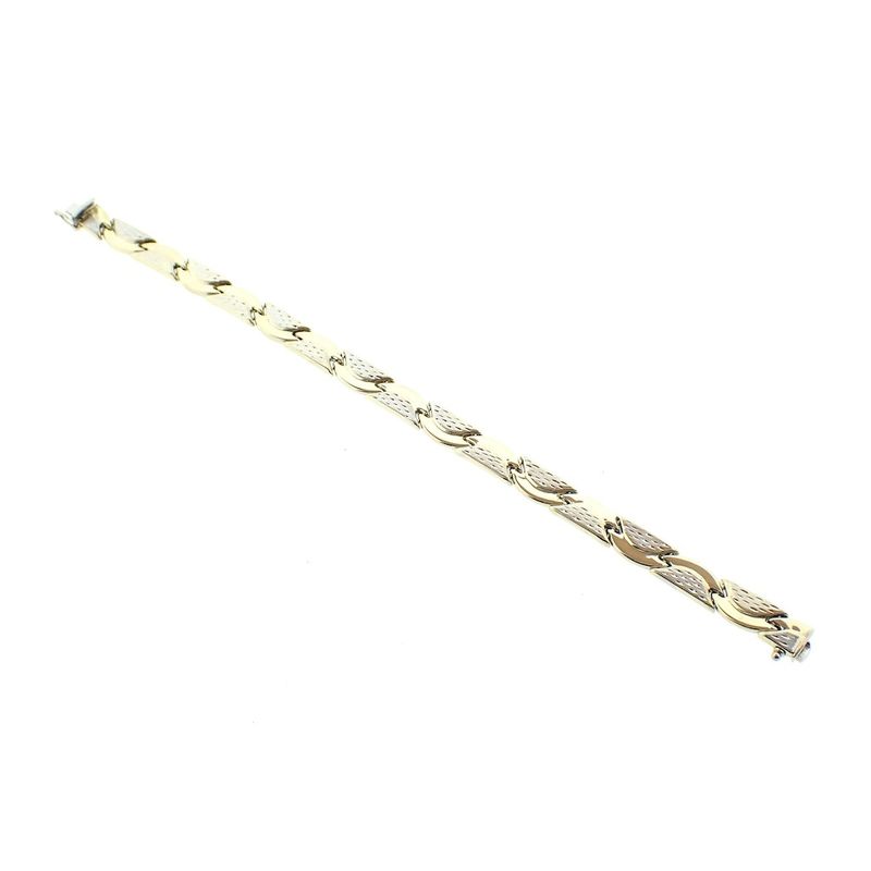 Image 4 of Two-tone gold bracelet with fantasy links | 19.5 cm
