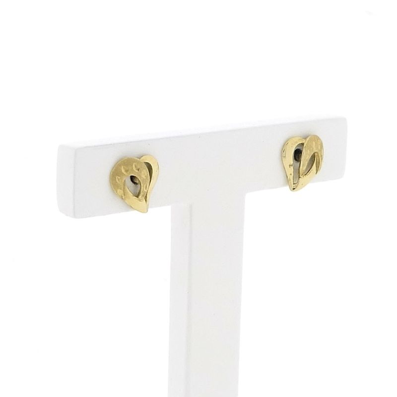 Image 3 of Gold heart stud earrings