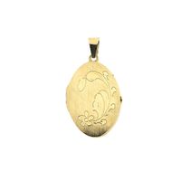 Vintage gold locket pendant; Floral design