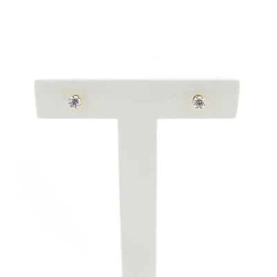 Image 2 of Gold stud earrings with zirconia