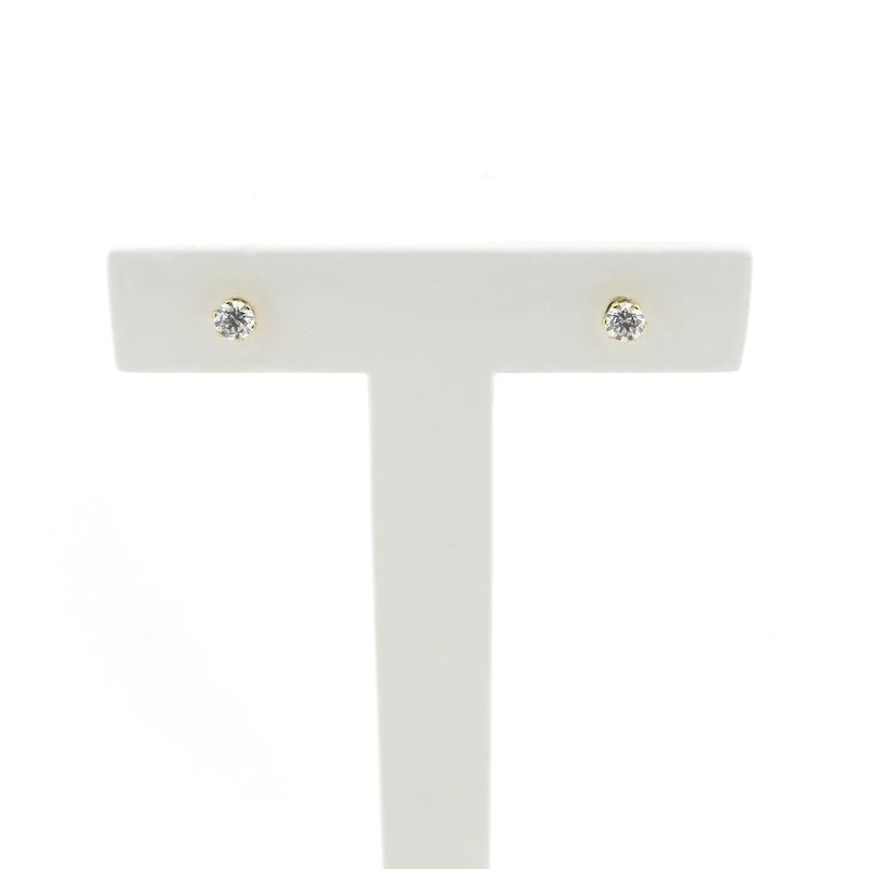 Image 2 of Gold stud earrings with zirconia