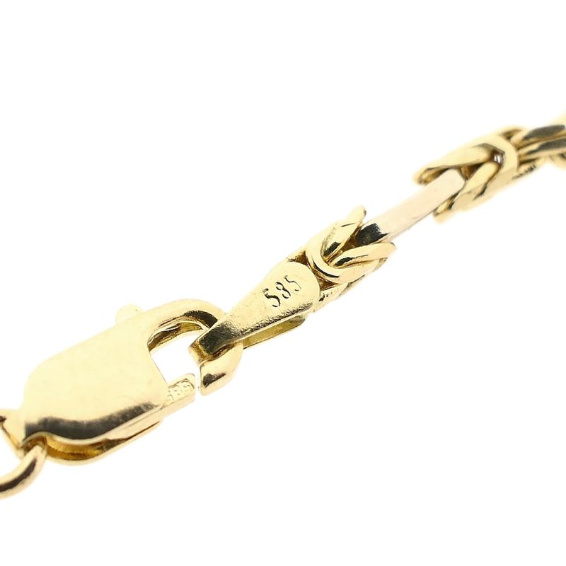 Afbeelding 5 van Bicolor gouden vierkante koningsschakel ketting | 45,5 cm