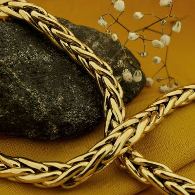 Two-tone gold foxtail link necklace Image 2 of Two-tone gold foxtail link necklace