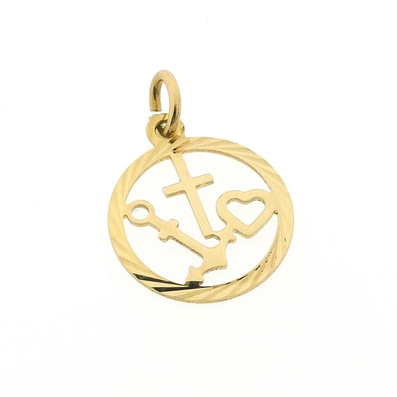 Image 3 of Gold pendant; Faith, hope, and love