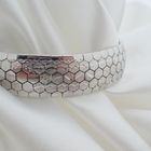 Image 3 of Silver wide link bracelet; Rhodium plated | 19 cm