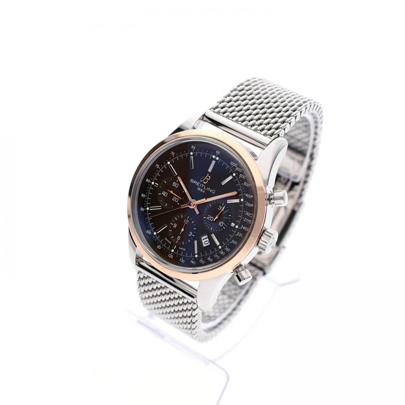 Image 2 of Breitling Transocean B01; Rosé Goud & Staal; Chronograaf heren horloge