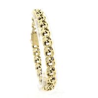 Massief gouden platte Prince of Wales schakelarmband | 21 cm