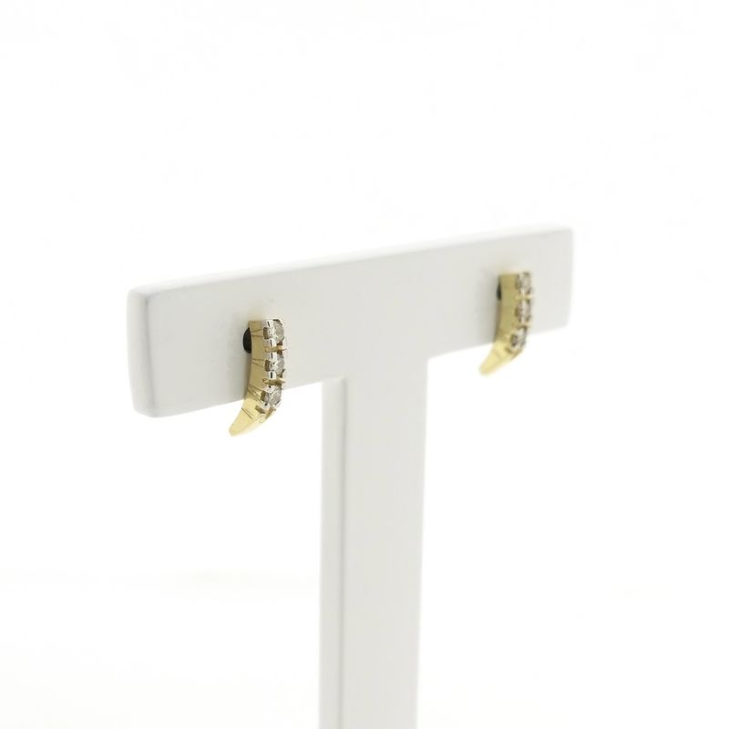 Image 3 of Gold stud earrings with diamond 0.21 ct.