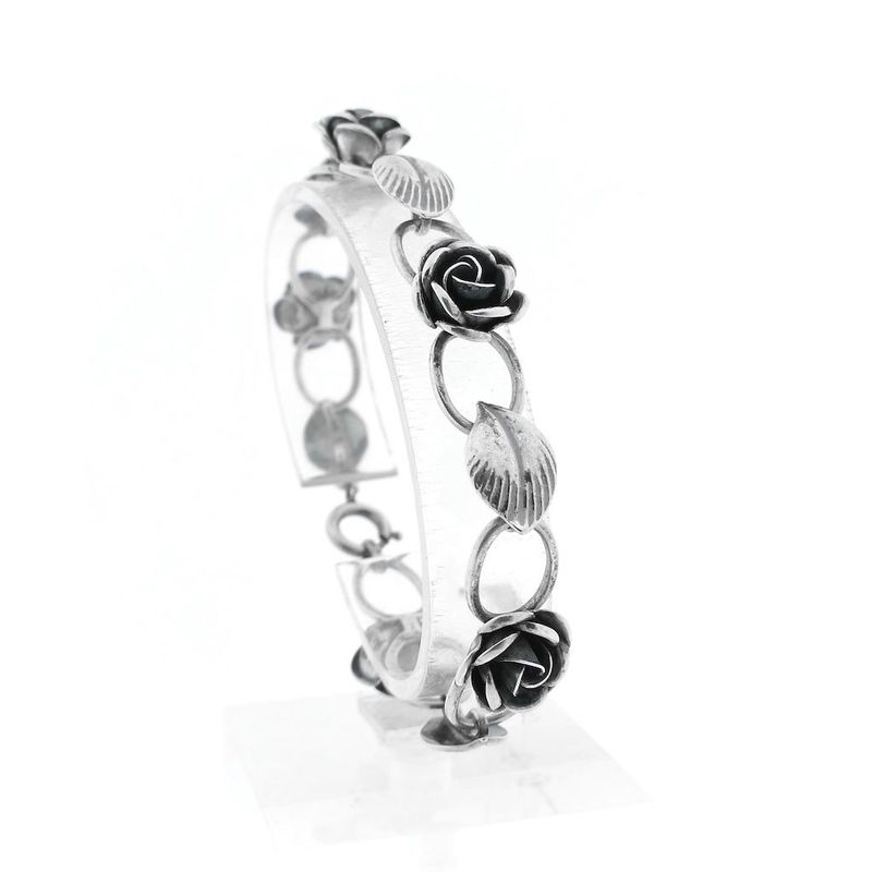 Image 1 of Vintage silver bracelet with roses