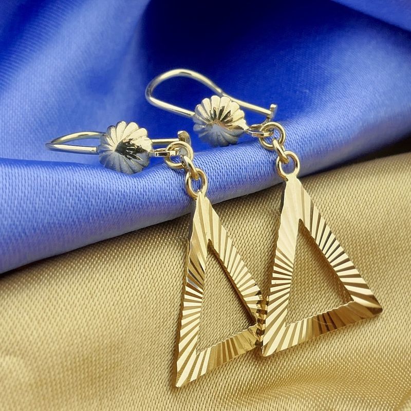 Image 5 of Gold triangular stud earrings