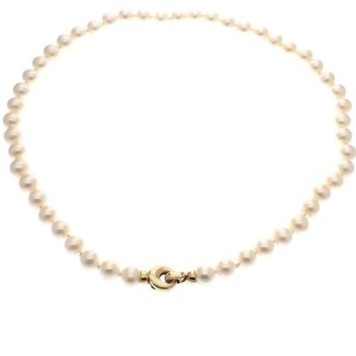 Pearl necklace with gold clasp | 47 cm Image 1 of Pearl necklace with gold clasp | 47 cm