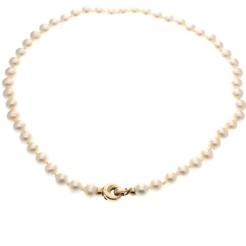 Image 1 of Pearl necklace with gold clasp | 47 cm