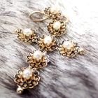 Image 7 of Gold Victorian pendant of a cross with pearl