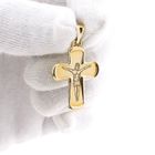 Image 11 of Bicolor Gold Cross Pendant with Engraved Corpus