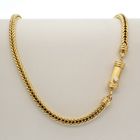 Image 1 of Exclusive; 18K gold foxtail link necklace with 0.10 ct. diamond | 47 cm