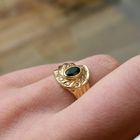 Image 8 of 19.2 carat gold ring with emerald and zirconia.