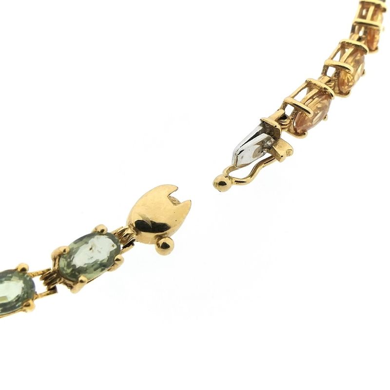 Image 5 of Gold bracelet with colored sapphire | 18.5 cm