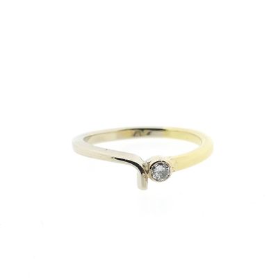 Image 2 of Two-tone gold ring with diamond; 0.10 ct.