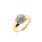 Image 1 of Gold entourage ring with diamonds; 0.18 ct.