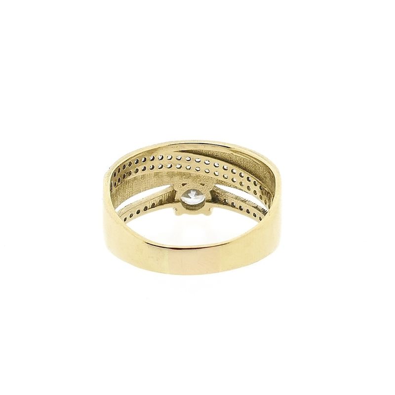 Image 4 of Wide gold ring with zirconia