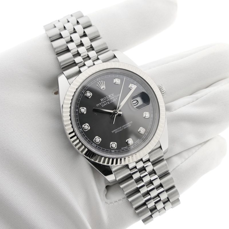 Image 7 of Rolex Datejust 41mm 'Rhodium Diamond Dial' 126334; Automatic men's watch