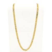 Two-tone gold navy link necklace