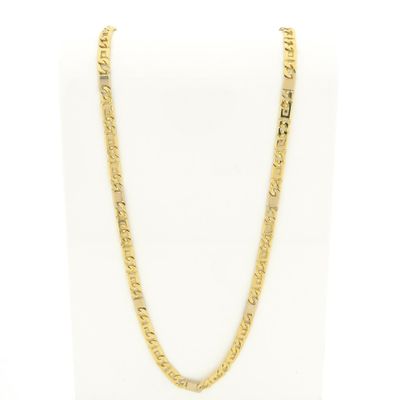Image 1 of Two-tone gold navy link necklace