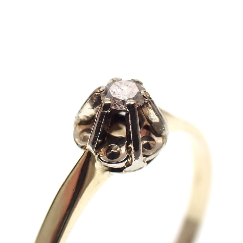 Image 4 of Gold solitaire ring with diamond 0.09 ct.