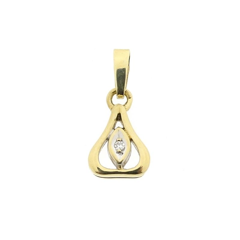 Image 1 of Gold subtle pendant with diamond; 0.01 ct.