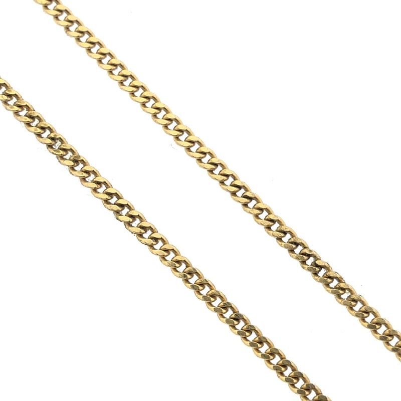 Image 3 of Gold thin gourmet link chain | 56 cm